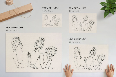 Poszternyomtatás Ženy lineart mintával