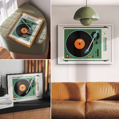 Fali poszter Retro gramofonnal
