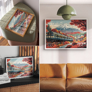 Fali poszter Japonská krajina