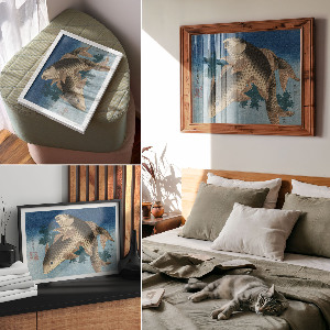 Fali poszter Kapr v mořských řasách