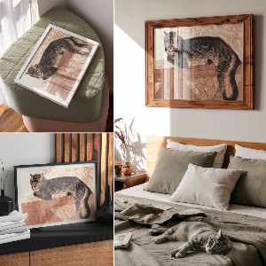 Plakát Kočka na zábradlí