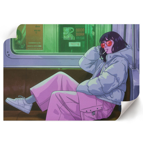 Fali poszter Dívka v metru