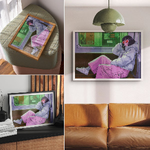 Fali poszter Dívka v metru