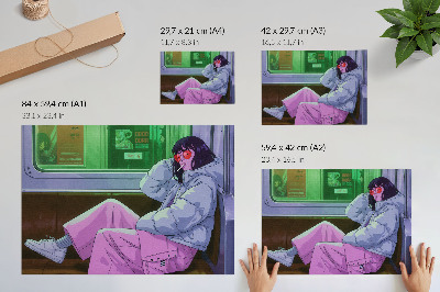 Fali poszter: Nő a metrón