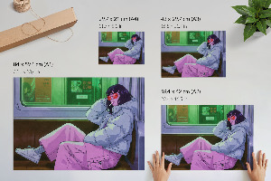 Fali poszter Dívka v metru